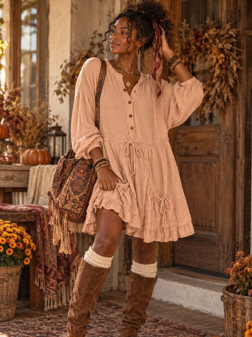 Free People Peach Mini Dress